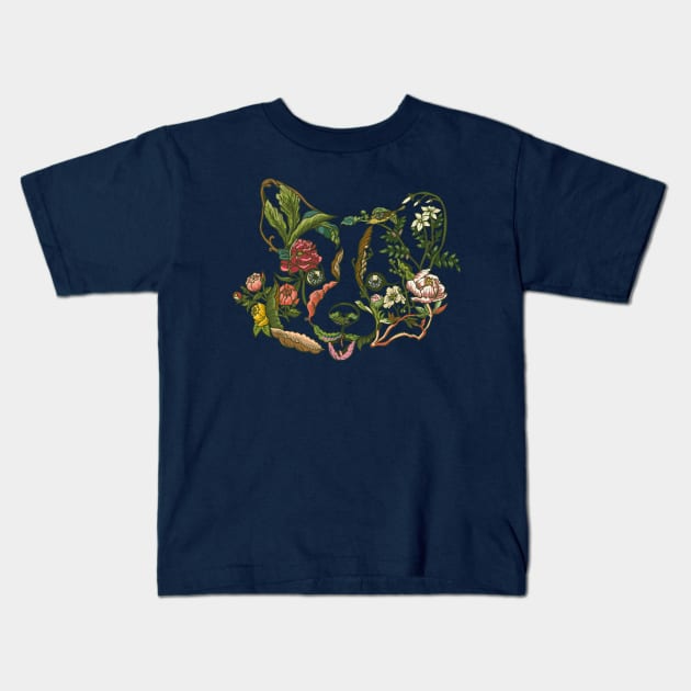 Botanical Corgi Kids T-Shirt by huebucket